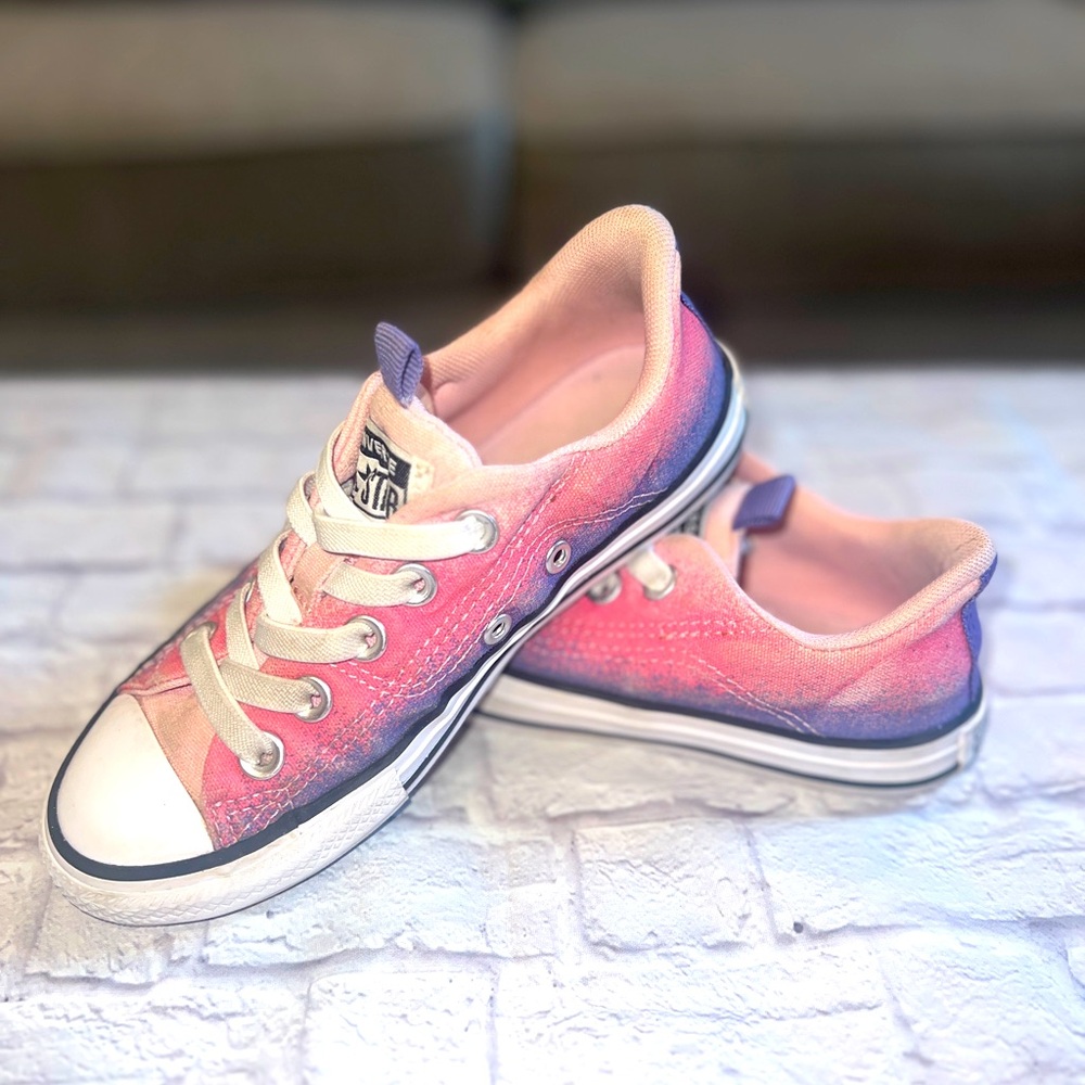 Girls All Star Converse Pink & Purple Sneakers- Size 13